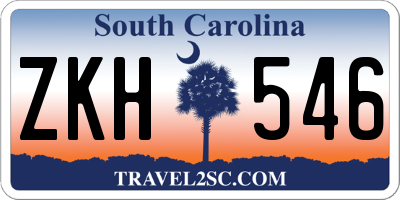 SC license plate ZKH546