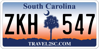 SC license plate ZKH547