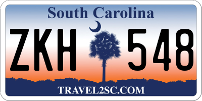 SC license plate ZKH548