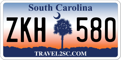 SC license plate ZKH580