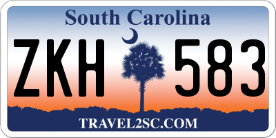 SC license plate ZKH583