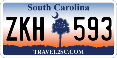 SC license plate ZKH593