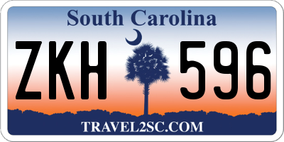 SC license plate ZKH596