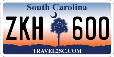 SC license plate ZKH600