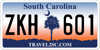 SC license plate ZKH601