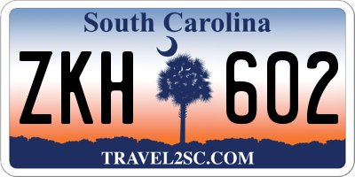 SC license plate ZKH602