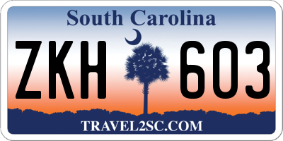 SC license plate ZKH603