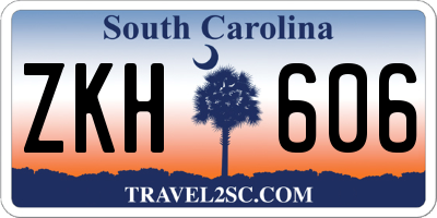 SC license plate ZKH606