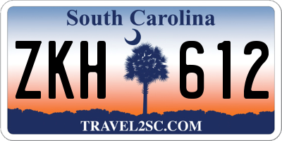 SC license plate ZKH612