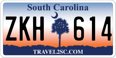SC license plate ZKH614