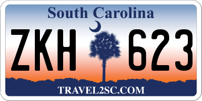 SC license plate ZKH623