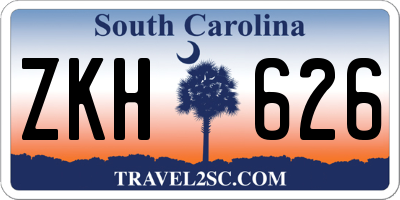 SC license plate ZKH626