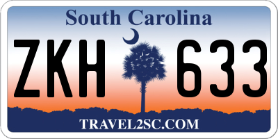 SC license plate ZKH633