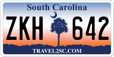 SC license plate ZKH642