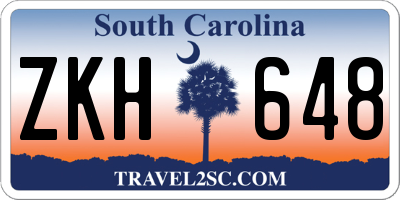 SC license plate ZKH648