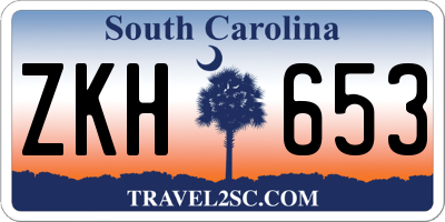 SC license plate ZKH653