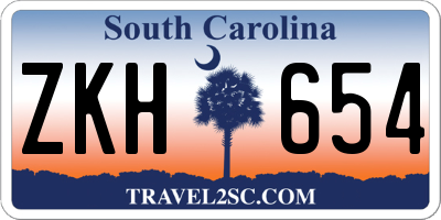 SC license plate ZKH654