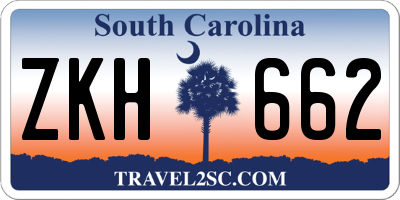 SC license plate ZKH662