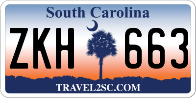 SC license plate ZKH663