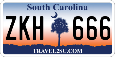SC license plate ZKH666