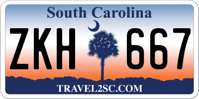 SC license plate ZKH667