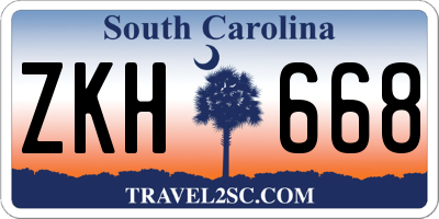 SC license plate ZKH668