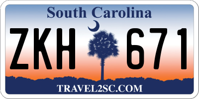 SC license plate ZKH671