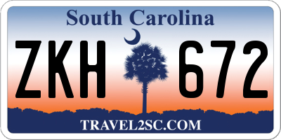 SC license plate ZKH672