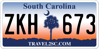 SC license plate ZKH673