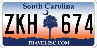 SC license plate ZKH674
