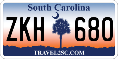 SC license plate ZKH680