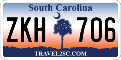 SC license plate ZKH706