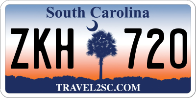 SC license plate ZKH720