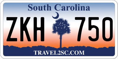 SC license plate ZKH750