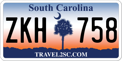 SC license plate ZKH758