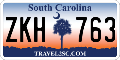 SC license plate ZKH763