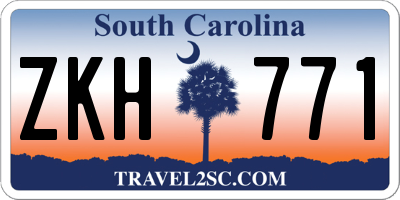 SC license plate ZKH771