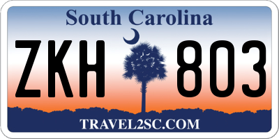 SC license plate ZKH803