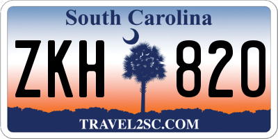 SC license plate ZKH820