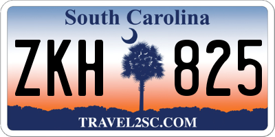 SC license plate ZKH825