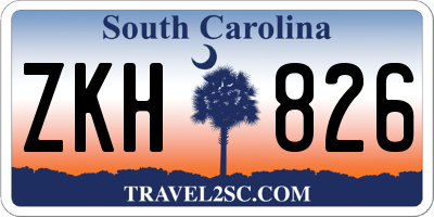 SC license plate ZKH826