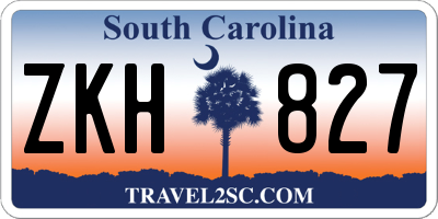 SC license plate ZKH827