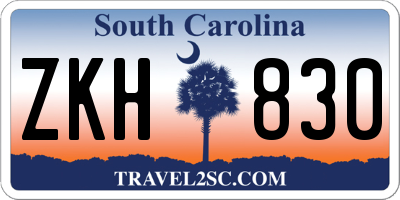 SC license plate ZKH830