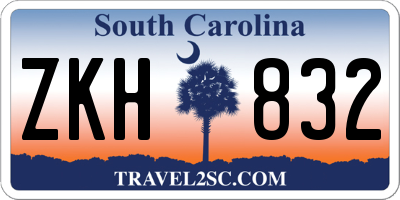 SC license plate ZKH832