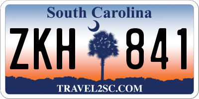 SC license plate ZKH841