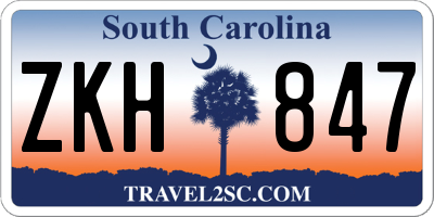 SC license plate ZKH847