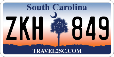 SC license plate ZKH849