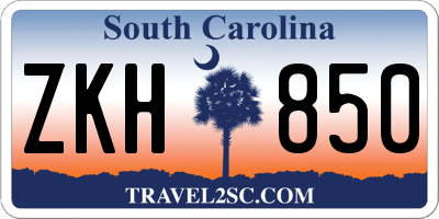 SC license plate ZKH850