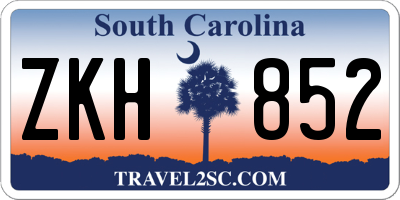 SC license plate ZKH852