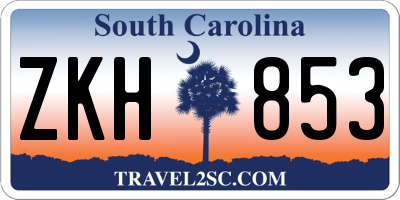 SC license plate ZKH853